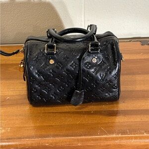 Louis Vuitton Black Leather Interior with Gold Zipper